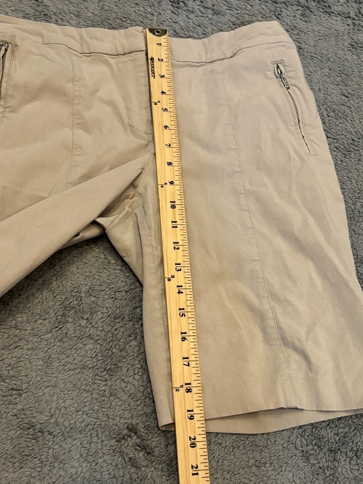 IZOD Golf Shorts Womens 12 Classic Fit Khaki Flat Front Stretch Beige Active - Image 4 of 4