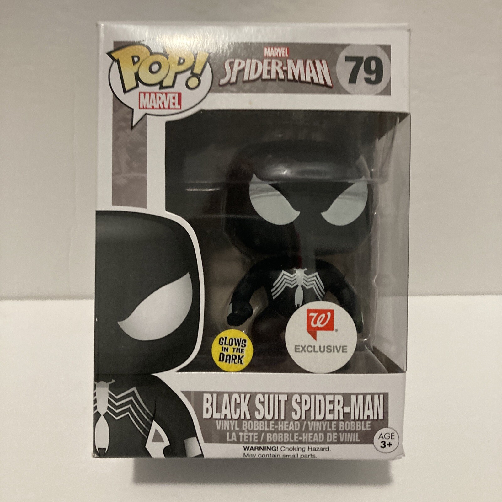 En Oferta Funko Pop! Traje Negro Marvel Spider-Man #79 Brillo En Oscuro Walgreens Exclusivo