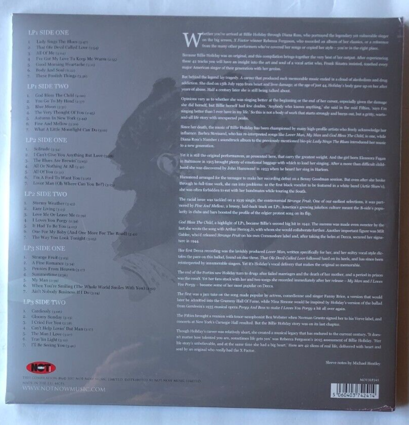 Billie Holiday Platinum Collection White Vinyl Record New Sealed