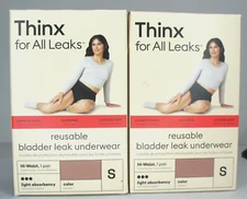 Thinx for All Leaks Hi Waist Incontinence Underwear Desert Rose Small Lot Of 2
