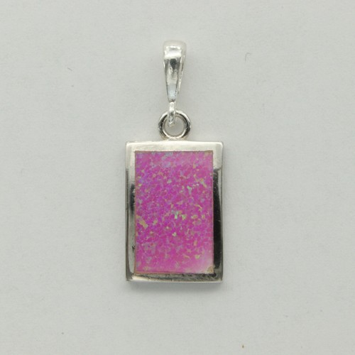 Unique Pink Square FIRE OPAL Pendant 