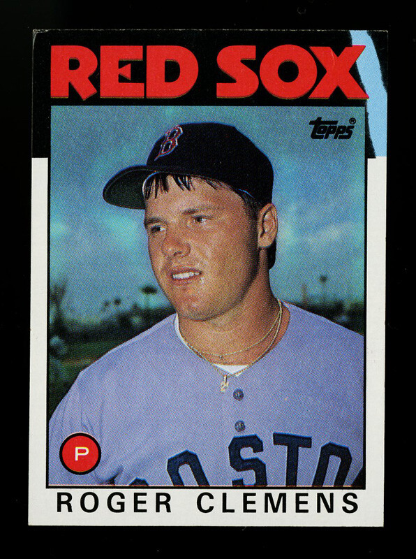 1986 TOPPS 661 ROGER CLEMENS BLUE STREAK ERROR CENTERED RACK