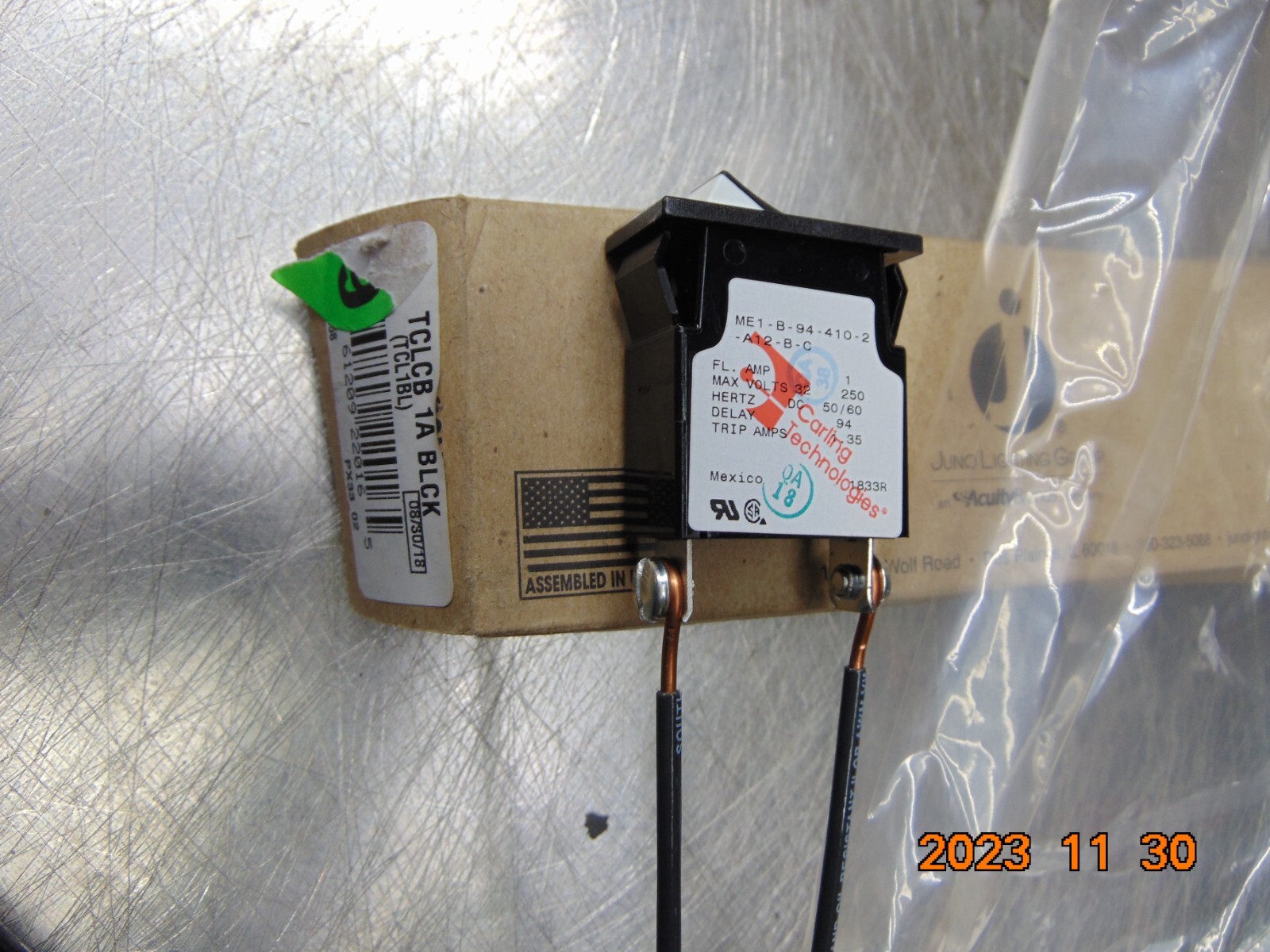 Juno Track Lighting Tcl1bl Current Limiting Circuit Breaker 1a 120w