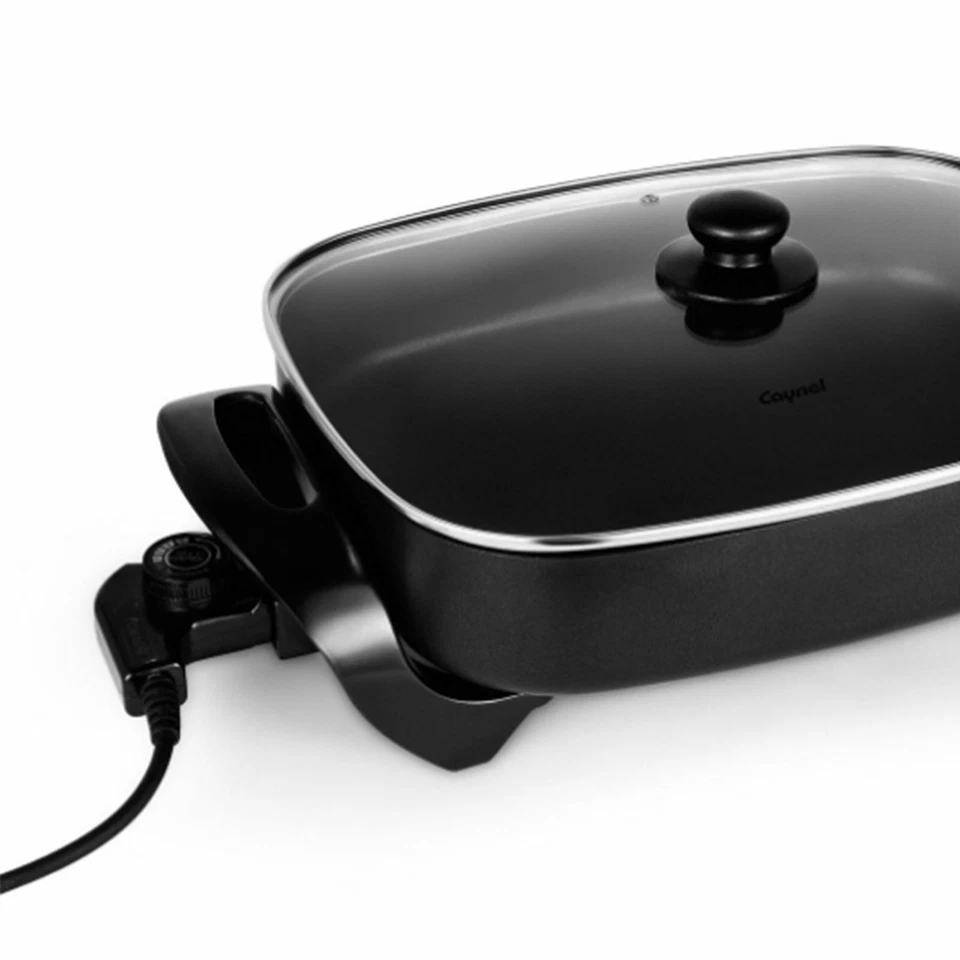 Sartén eléctrica antiadherente Caynel de 16 pulgadas con cubierta de vidrio de 16" x 12" x 3" Foto 4 de 4