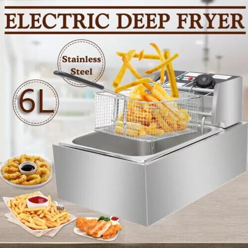 Öl-Friteuse 2500W 6L Edelstahl Fritteuse Profi Küche Kaltzonen Fritteuse Fritöse - Bild 4 von 14