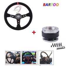14 Steering Wheel Suede Leather Quick Release Hub Adapter Snap Off Boss Kit