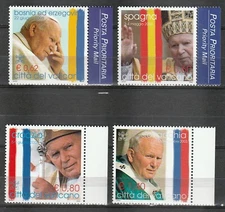 s37828 VATICAN 2004 MNH** Travel Pope 4v app right