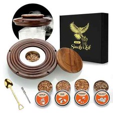 Cocktail Drinks Smoker Kit Whiskey Smoking Set Old Fashioned with 4 Wood Chips