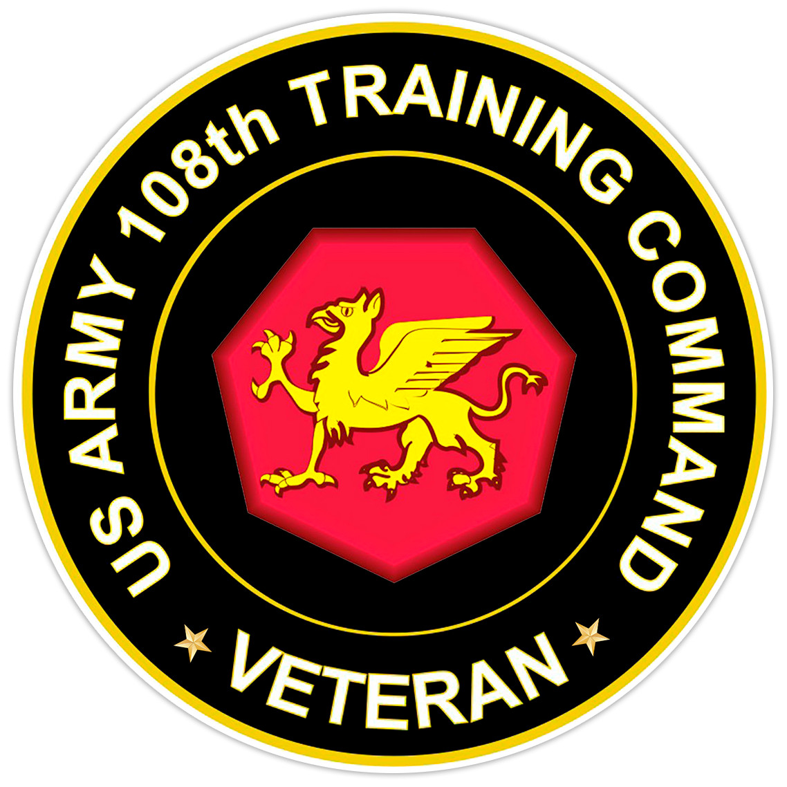 US Army 108th Training Command Veteran Bumper Sticker Military Vinyl Decal 5"