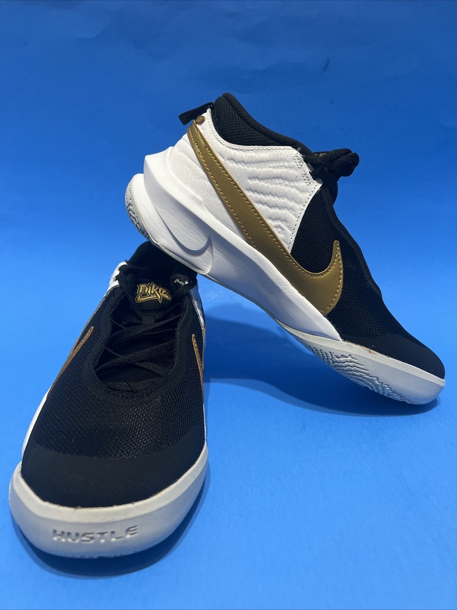 Nike Team Hustle DX-SU21 Big Kid Basketball Shoes Black Gold