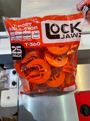 LockJawz Electric Fence T Post Insulators (25)pk  - Orange (T-360)