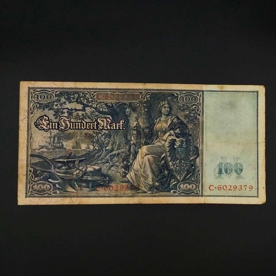 German World War Period 1910 100 Mark Reichsbanknote fine - Image 2 of 2