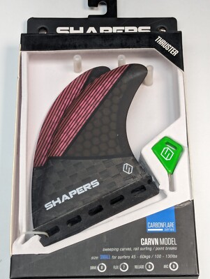 SHAPERS Fits futures 3 fin Small size thruster surfboard fins Honeycomb Carbon