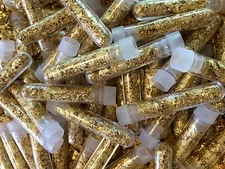 11  Vials... Large 3ml Full of Gold Flakes .. Lowest price online !!