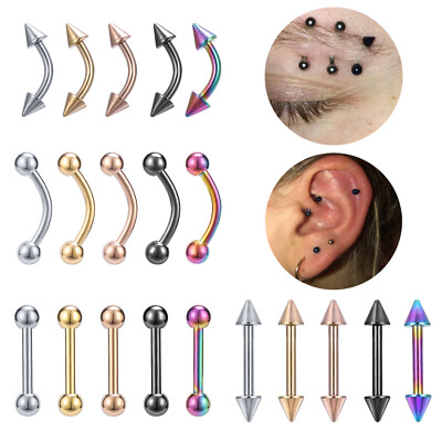 Pc Stainless Steel Eyebrow Ring 16g Ear Helix Tragus Piercing