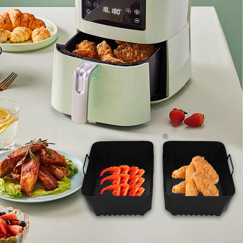 Air Fryer Silicone Pots Basket Liners Non-Stick Reusable Baking Tray Mats