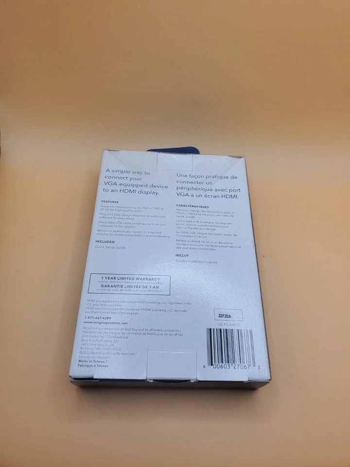 ADAPTADOR INSIGNIA VGA (MACHO) A HDMI (HEMBRA) - NS-PCAVH-C Foto 2 de 3