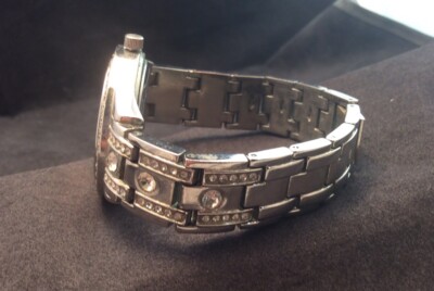 Accutime silver watch w diff stones set in it. Vintage Vivani by Accutime Two Tone and Rhinestone Stainless  main image 2