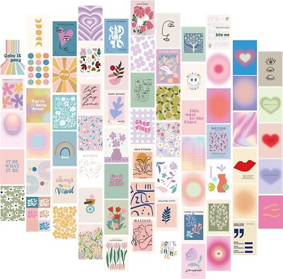 TRAMIN 70PCS DANISH PASTEL AESTHETIC DORM ROOM DECOR FOR GIRLS, POSTERS FOR ROOM