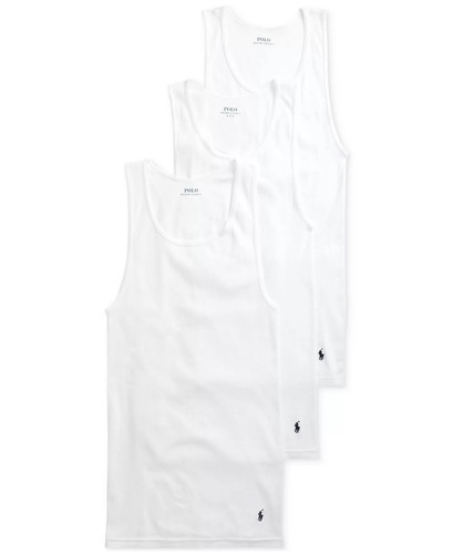 Polo Ralph Lauren Men's 3-Pack Classic-Fit Tank Tops White Size-M NEW NCTKP3