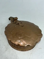 Vtg Gregorian Silent Butler Flip-Top Solid Copper Crumb Catcher Hand Hammered