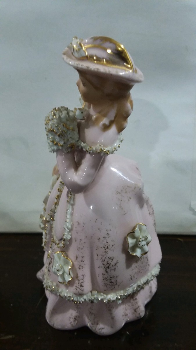 Geo Z Lefton Vintage Lady Pink Figurine Spaghetti Trim KW1572 | eBay