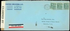 1942 Zensiert WWII Abdeckung Sich Hawaii, United Lebensmittelgesch&auml;ft Ecke Ad, #