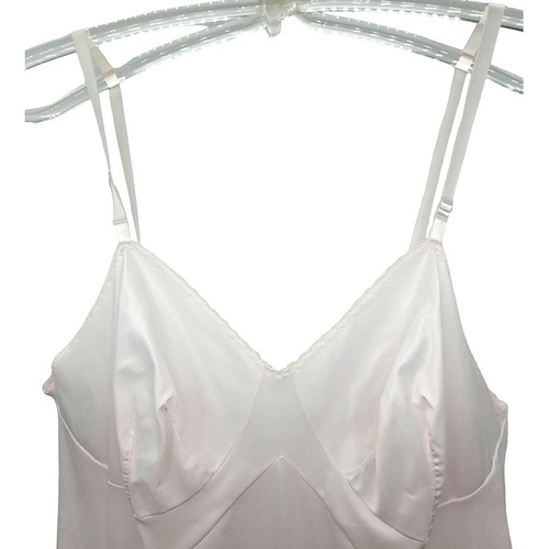 Vanity Fair Pink Lace Trim Full Vintage Coquette Slip Dress Size 38 - Picture 6 of 16
