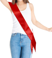 Plain Double-Layer Satin Sash Blank DIY Sash 3.15" Wide x 35" Long from Shoul...