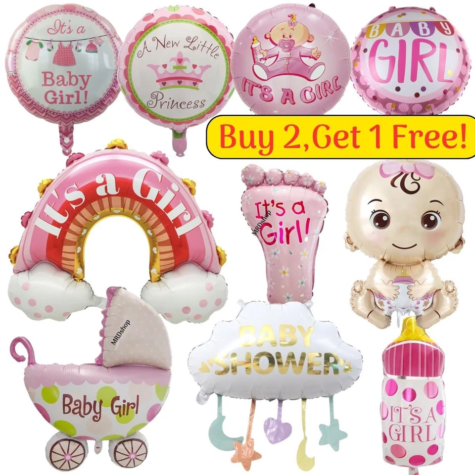 Baby Girl Celebration Foil latex Balloons Gender reveal Baby Shower Party supply