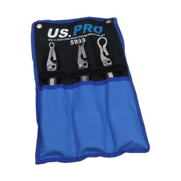 US PRO Tools 3pc 11"" Long Reach Round Nose Plier Set 8mm 16mm 22mm 5930