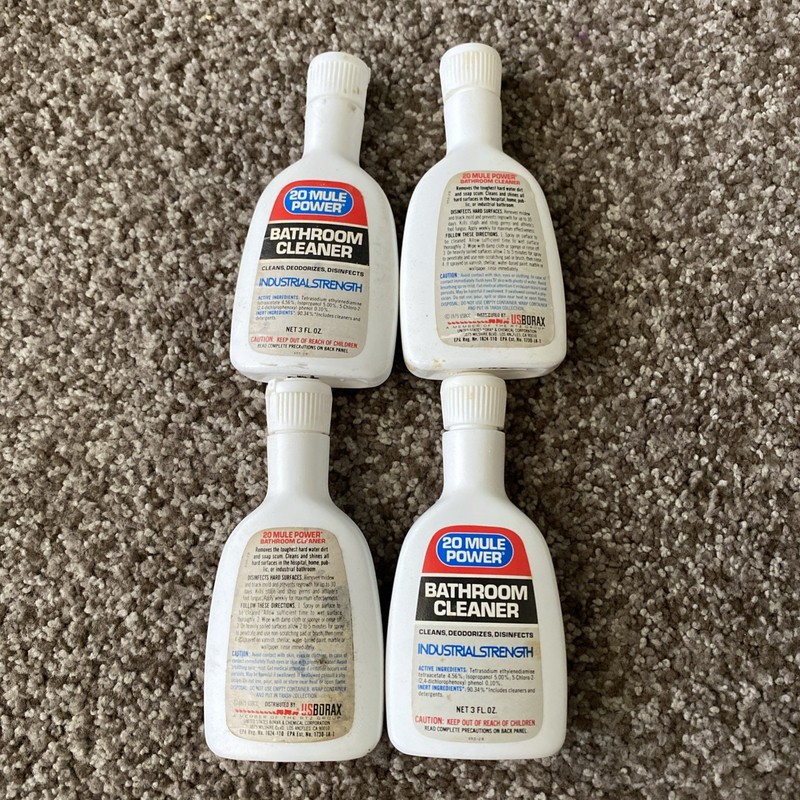 VTG Lot of 150+ 20 Mule Power Bathroom Cleaner 3 oz Bottles NOS Borax 1975 NEW