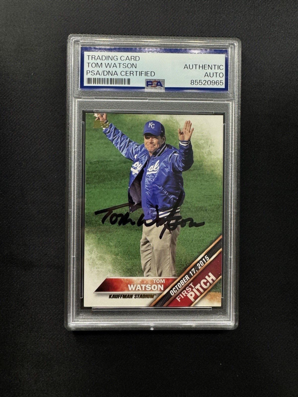 Tom Watson signed autographed 2016 topps first pitch #FP-12 PSA/DNA Royals