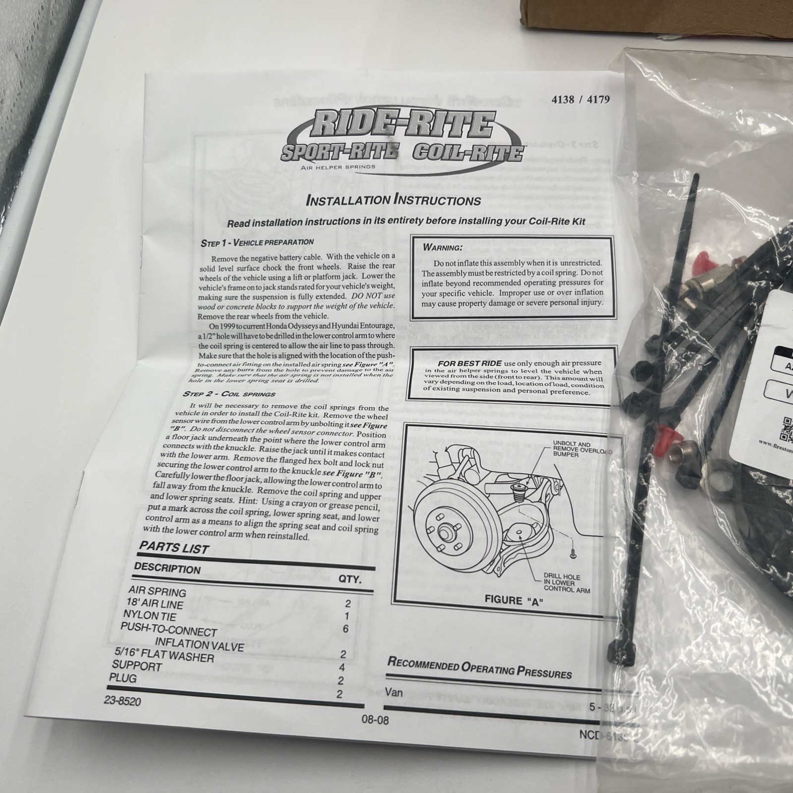 Firestone 4138 Coil-Rite Rear Air Helper Spring Kit