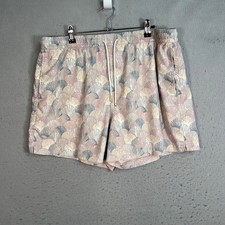 Abercrombie  Fitch Mens Size XL Relaxed Stretch Swim Shorts Fan Print Pink/Blue