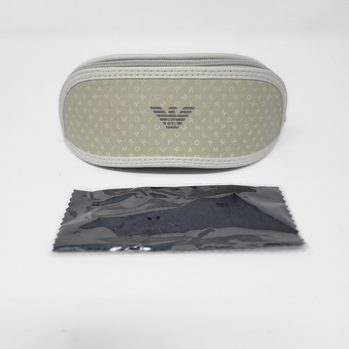 Emporio Armani Eyeglasses Sunglasses Soft Case Zipper Gray Authentic w Cloth