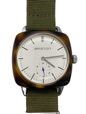 BRISTON 17440SATV2NGA White Dial Green Strap Watch Excellent JAPAN