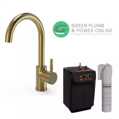 Brushed Gold 3 in 1 Warmwasser kochender Wasserhahn mit Tank & Filter 3 Jahre Garantie