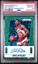 2024 Panini Prizm Deca Signatures Doc Rivers #PDSDOC Green Shimmer Fotl PSA 10