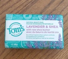 Tom's of Maine Natural Beauty Bar Soap Lavender & Shea With Raw Shea Butter 5 oz