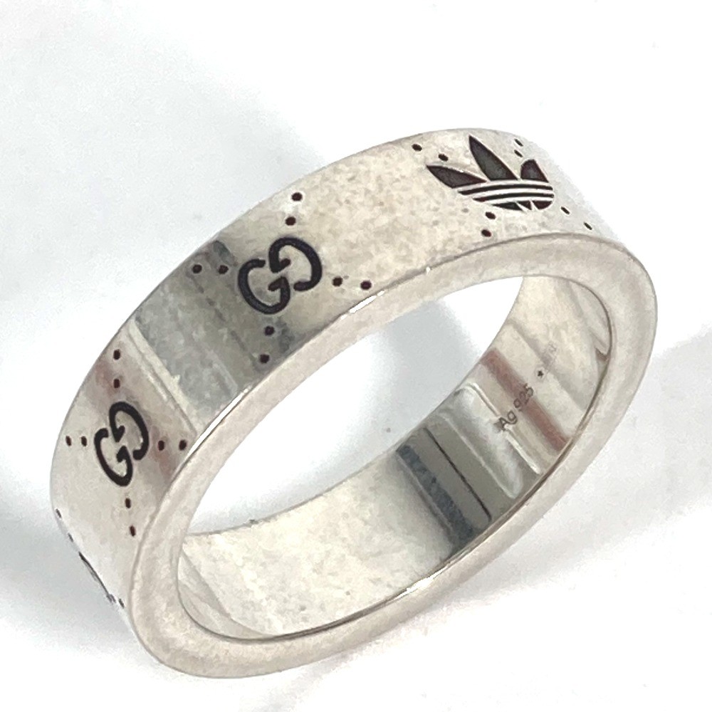 GUCCI 702766 Adidas collaboration Engraving Wide Ring AG925 Silver