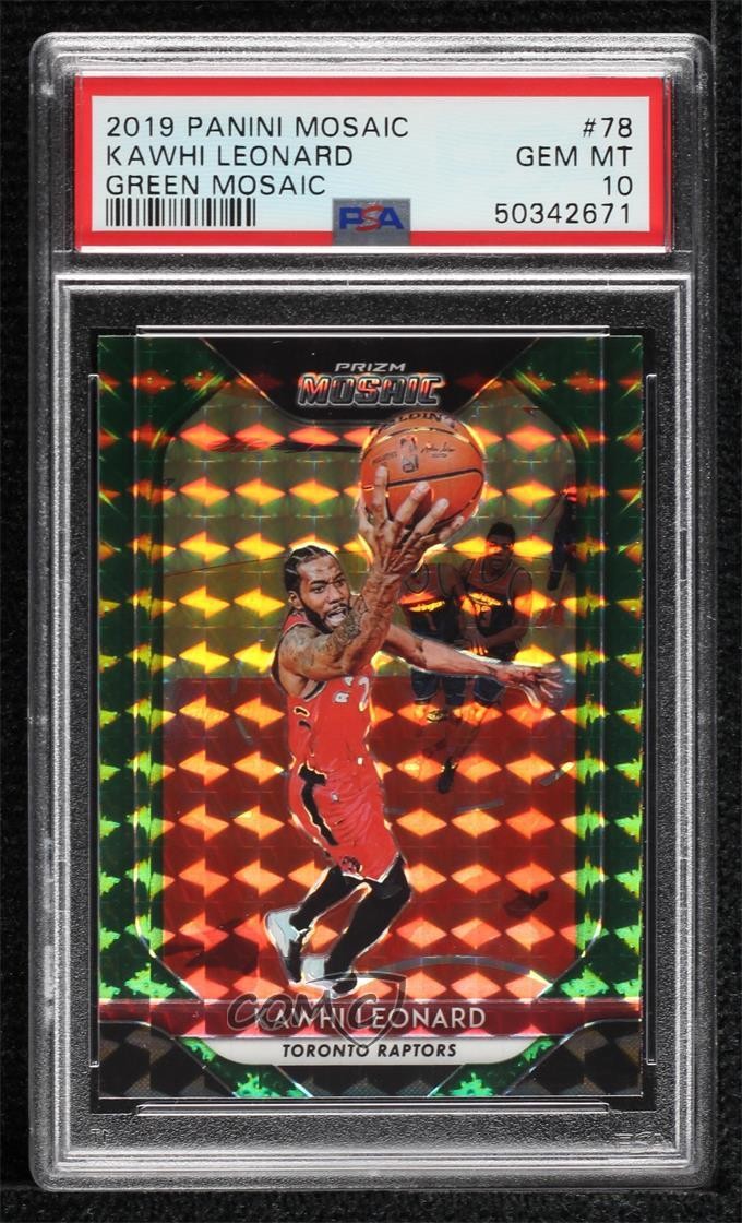 2018-19 Panini Prizm Mosaic Green Kawhi Leonard #51 PSA 10 GEM MT