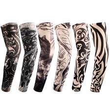 Tattoo Sleeves for Men and Women - 6Pcs Arm Covers for Sun Protection