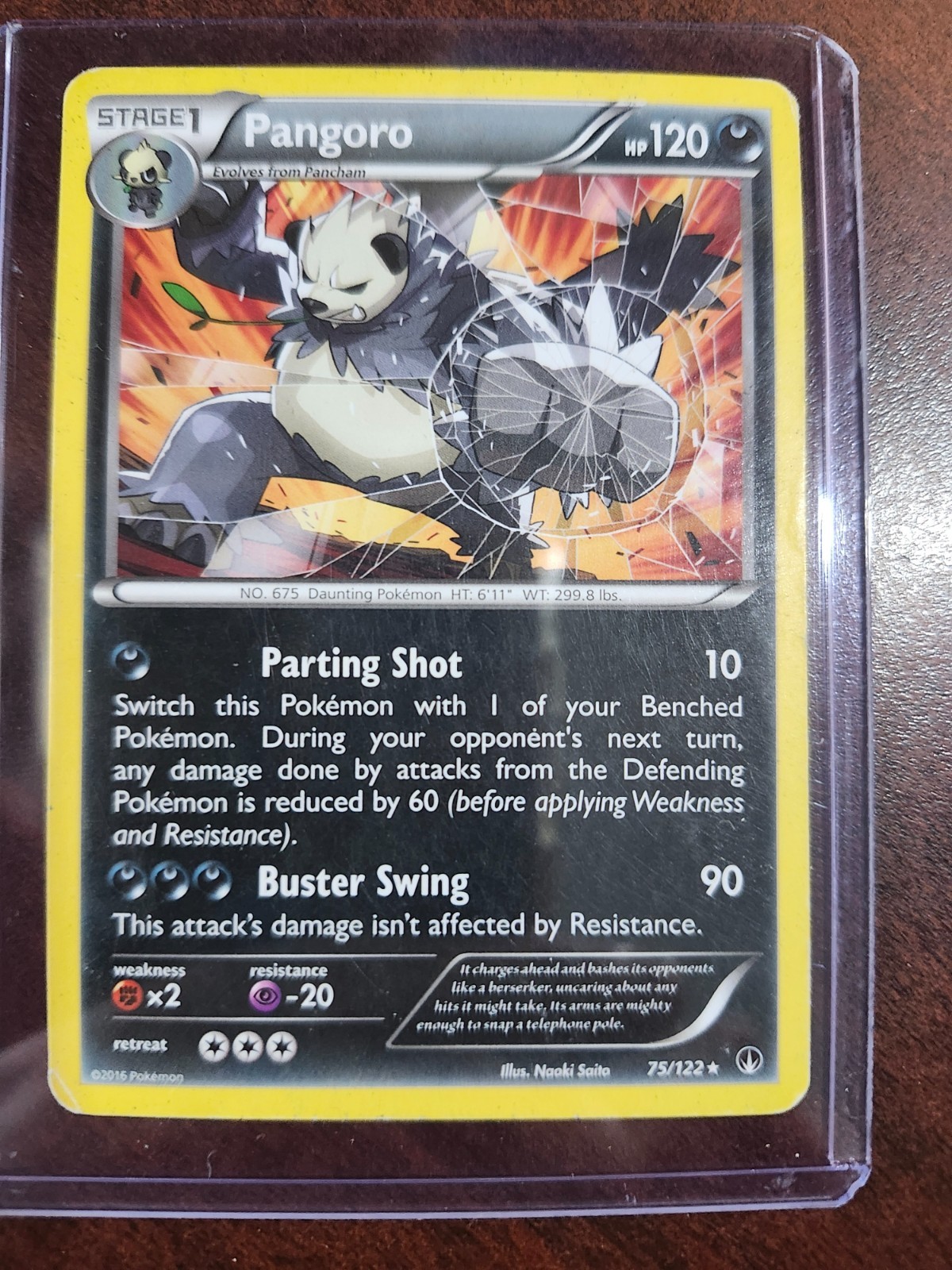 2016 POKEMON CARD PANGORO STAGE-1 75/122 RARE