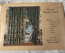 NEW 1 Pair 2 60in X 84in Chenille Window Curtain Drapes Valence Tassel Ties RARE