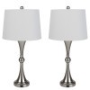 Set of 2 Table Lamps USB Charging Ports Touch Control LED Bulbs Room Silver