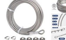  1/4 Inch Stainless Steel Cable Wire Rope ， 7 X 19 Strands 50FT 1/4"