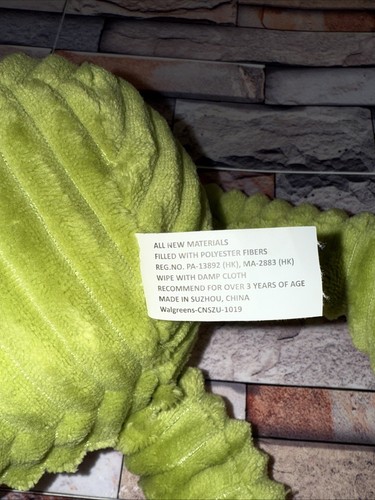 Walgreens Happy Go Fluffy Frog 17" Plush Green Ribbed Corduroy Stuffed Animal - Picture 8 of 10