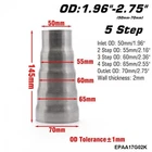 5 Step Exhaust Reducer Sleeve 50-70mm Stainless Steel Exhaust Connector Reducer
