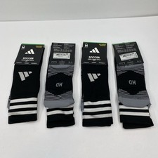Lot of 4 Adidas Socks Adult Medium Black Copa Zone Soccer Arch Over Knee NEW 60